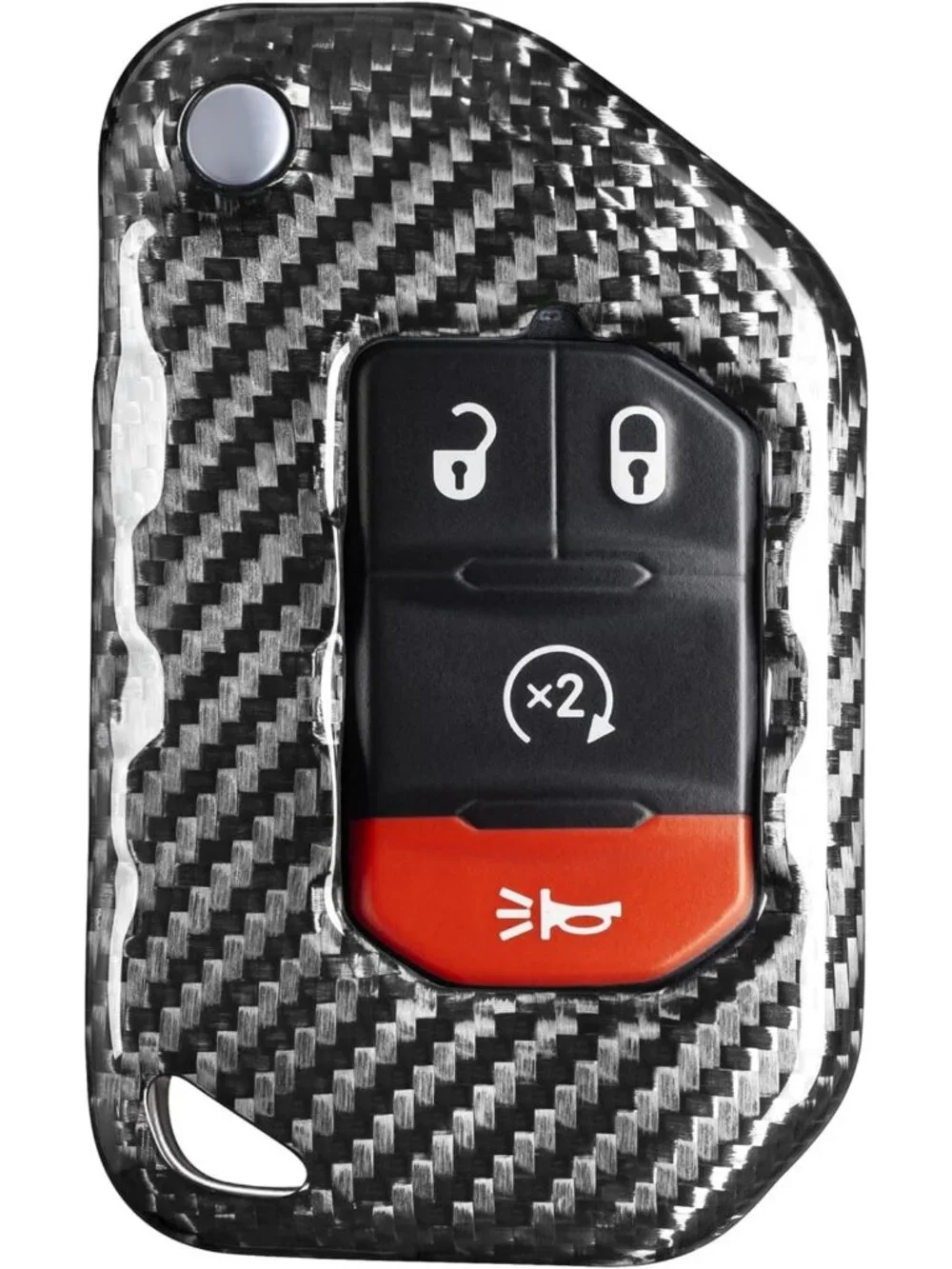 Real Glass Fiber Key Fob Cover for Jeep Wrangler JL JLU Gladiator JT 2018-2025